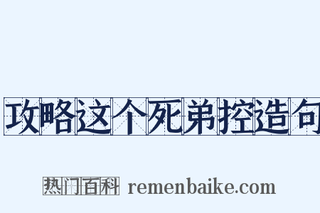 攻略这个死弟控造句是什么意思的图片